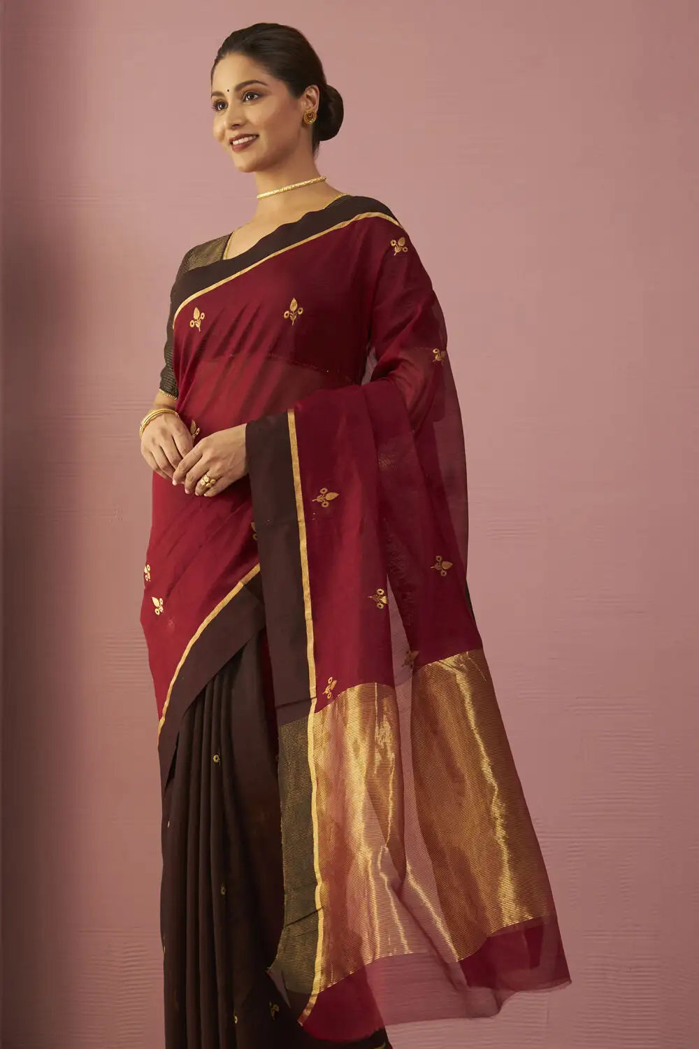 Red Woven Pure Silk Chanderi Saree