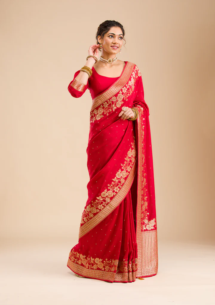 Maroon Zariwork Banarasi